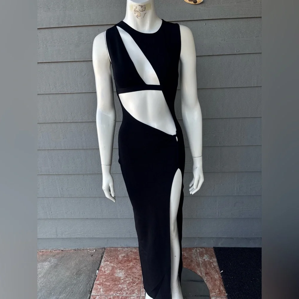 Beach Bunny Black Asymmetrical Cut-Out Dress - Picture 1 of 2
